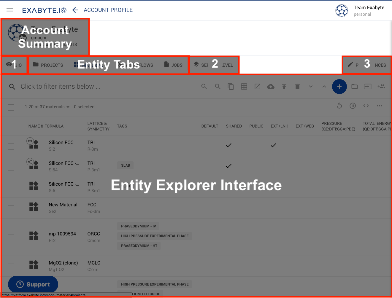 Account UI components